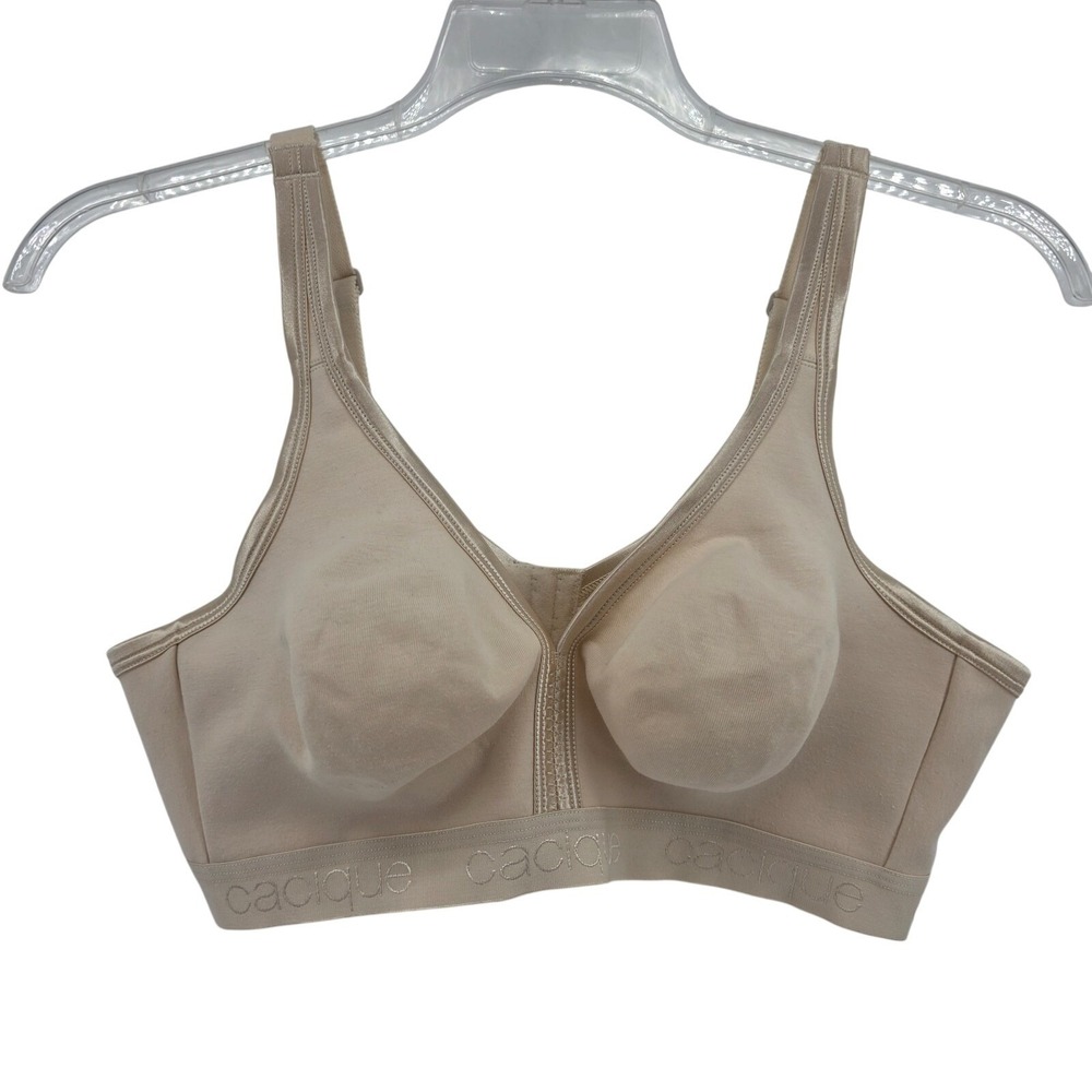Cacique Intimates Beige Cotton Blend Wire Free Unlined Bra 42C DL11070135
